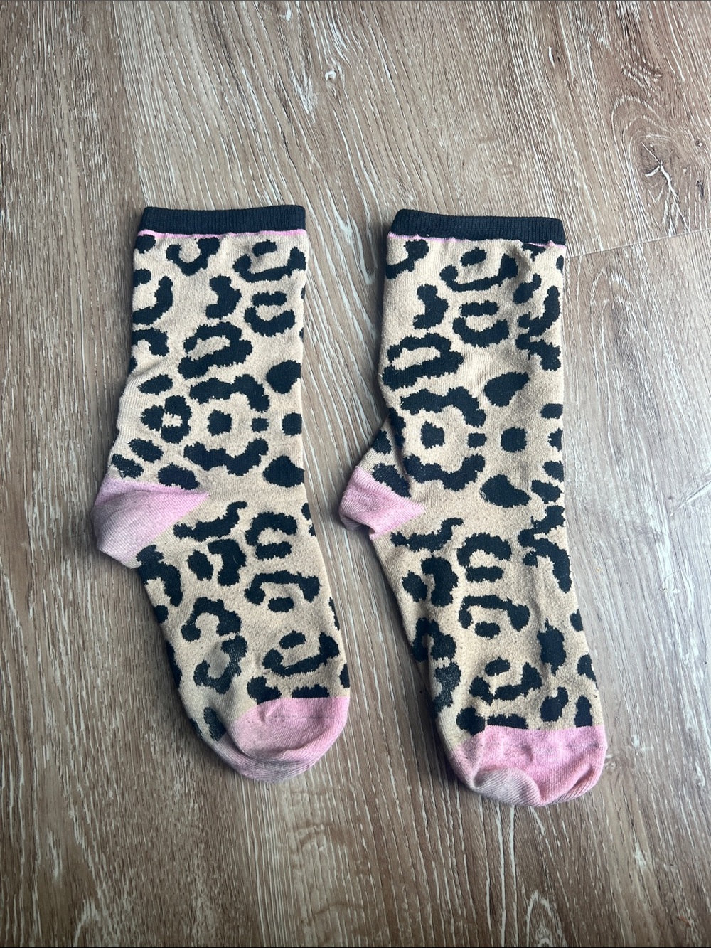 used dance socks Leopard Print Ankle Socks with Pink Accents